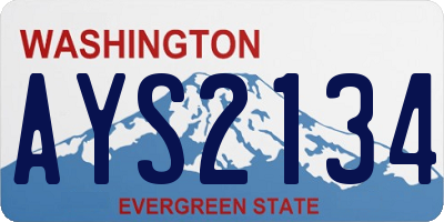 WA license plate AYS2134