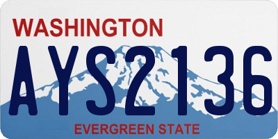 WA license plate AYS2136