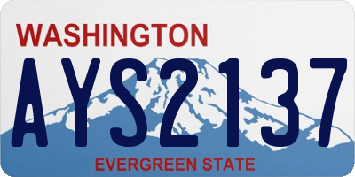 WA license plate AYS2137