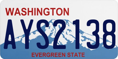 WA license plate AYS2138