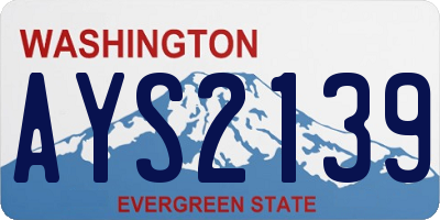 WA license plate AYS2139