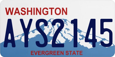 WA license plate AYS2145