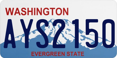 WA license plate AYS2150