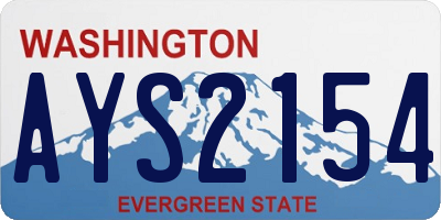 WA license plate AYS2154
