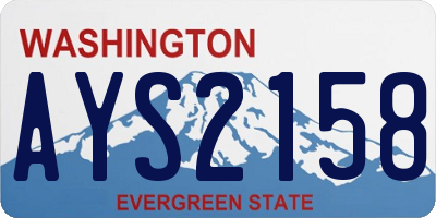 WA license plate AYS2158