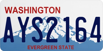 WA license plate AYS2164