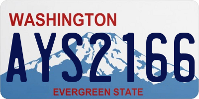 WA license plate AYS2166