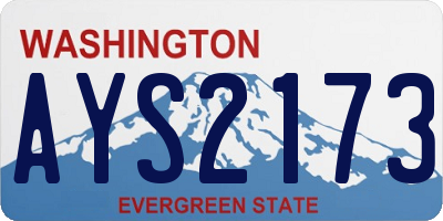 WA license plate AYS2173
