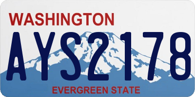 WA license plate AYS2178
