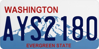 WA license plate AYS2180