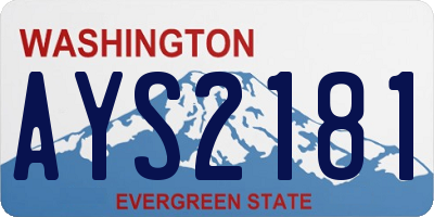 WA license plate AYS2181