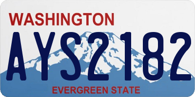 WA license plate AYS2182