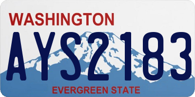 WA license plate AYS2183