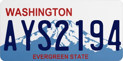 WA license plate AYS2194