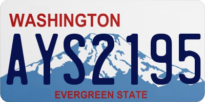 WA license plate AYS2195
