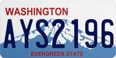 WA license plate AYS2196