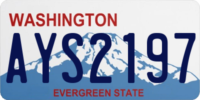 WA license plate AYS2197