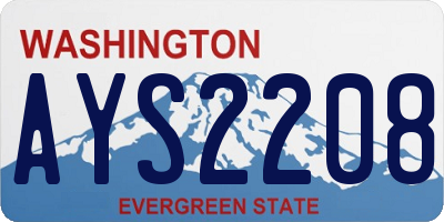 WA license plate AYS2208