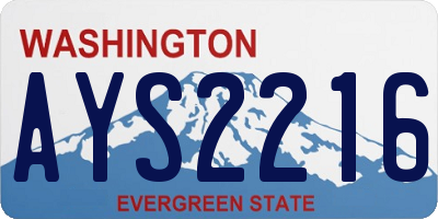 WA license plate AYS2216