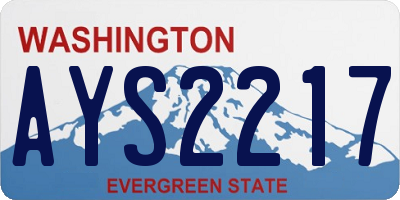 WA license plate AYS2217