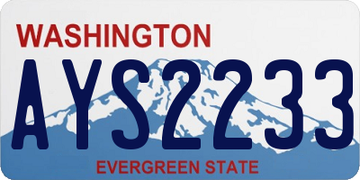 WA license plate AYS2233
