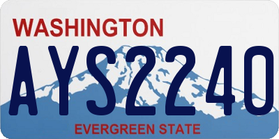 WA license plate AYS2240
