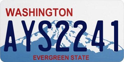 WA license plate AYS2241