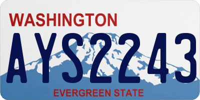 WA license plate AYS2243