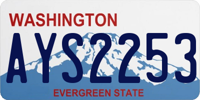 WA license plate AYS2253