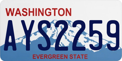 WA license plate AYS2259