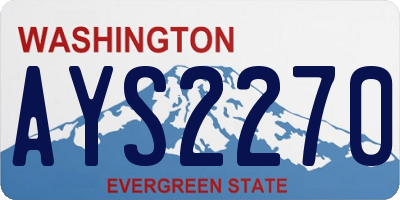WA license plate AYS2270