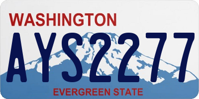 WA license plate AYS2277
