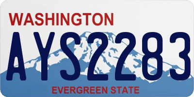 WA license plate AYS2283