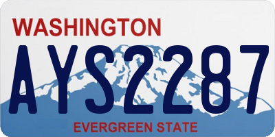 WA license plate AYS2287