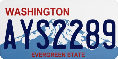 WA license plate AYS2289