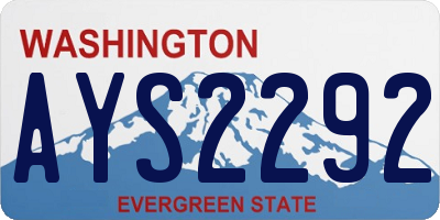 WA license plate AYS2292