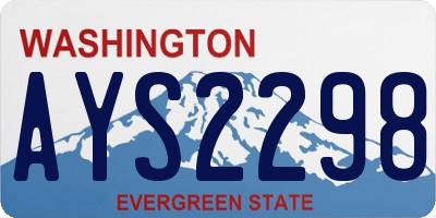 WA license plate AYS2298