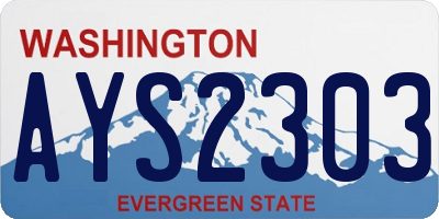 WA license plate AYS2303