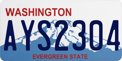 WA license plate AYS2304