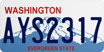WA license plate AYS2317