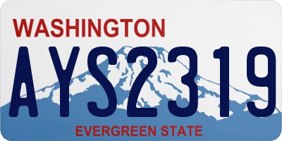 WA license plate AYS2319