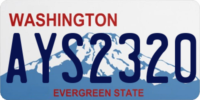 WA license plate AYS2320