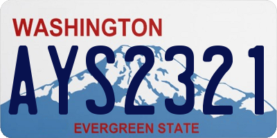 WA license plate AYS2321