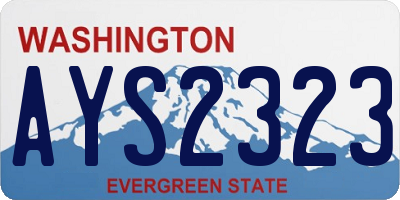 WA license plate AYS2323