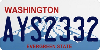 WA license plate AYS2332
