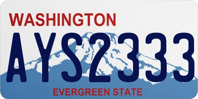 WA license plate AYS2333
