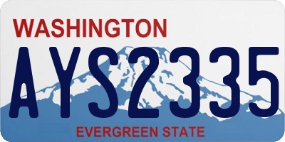 WA license plate AYS2335