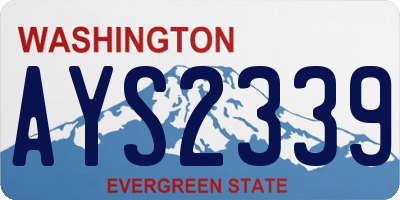 WA license plate AYS2339