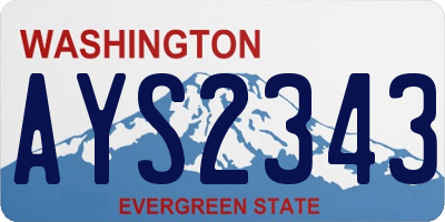 WA license plate AYS2343