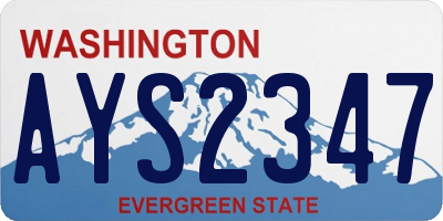 WA license plate AYS2347
